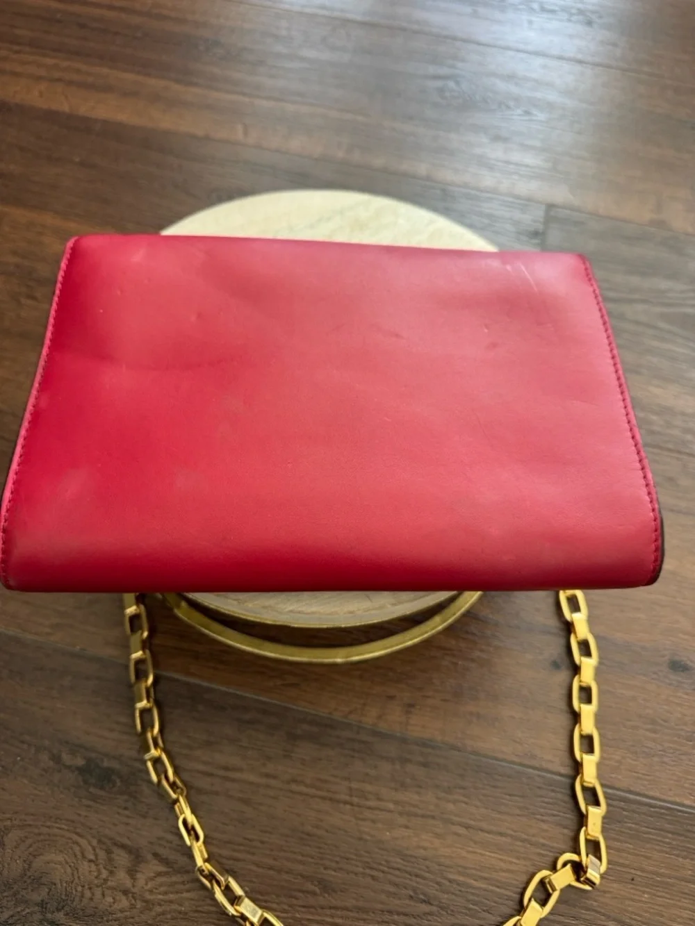 Louis Vuitton Authentic Louise MM Calfskin Leather Brass LV Chain code PL1164